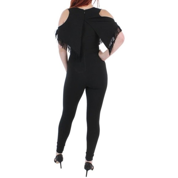 Nookie Womens Iris Black Fringe Skinny Leg Evening Jumpsuit NWT - Picture 5 of 14